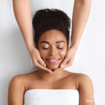 African American Woman Facial White Towel Social Square