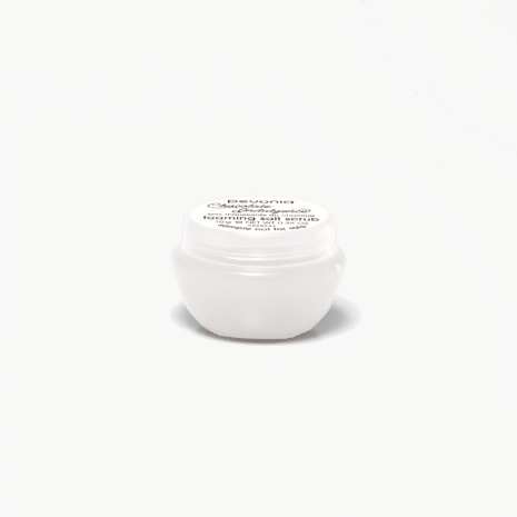 1900-10 10g Chocolate Indulgence Foaming Salt Scrub Sample Jar Front